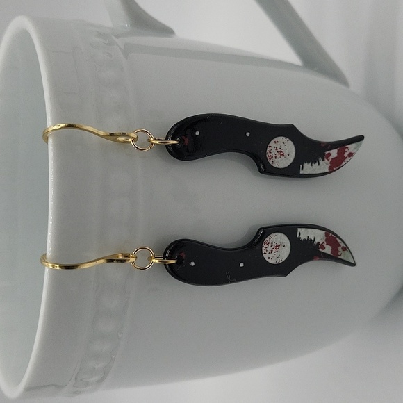 1977- Handmade Halloween Earrings NWT - Picture 1 of 6